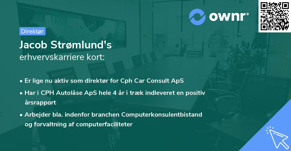 Jacob Strømlund's erhvervskarriere kort