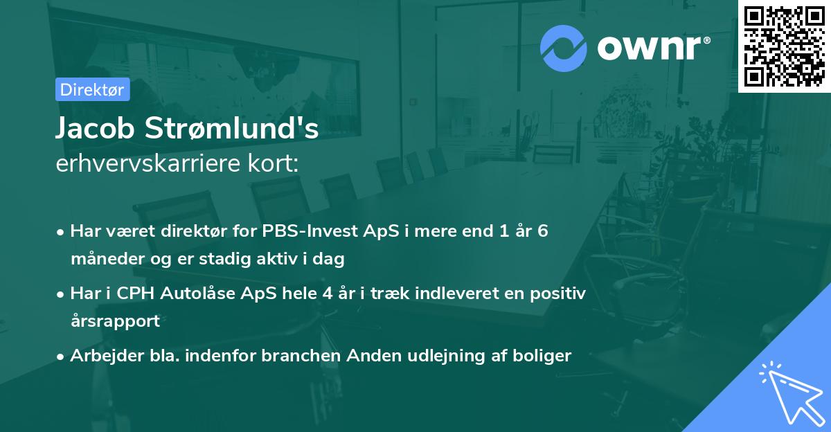 Jacob Strømlund's erhvervskarriere kort