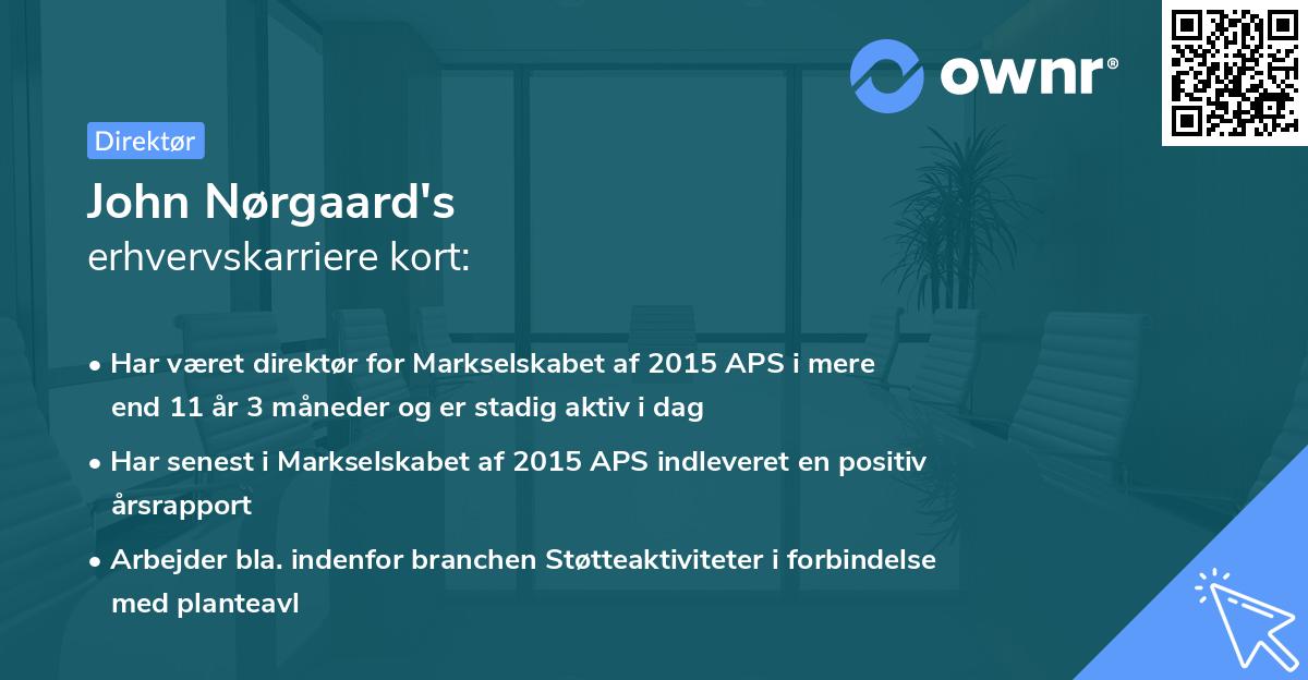 John Nørgaard's erhvervskarriere kort