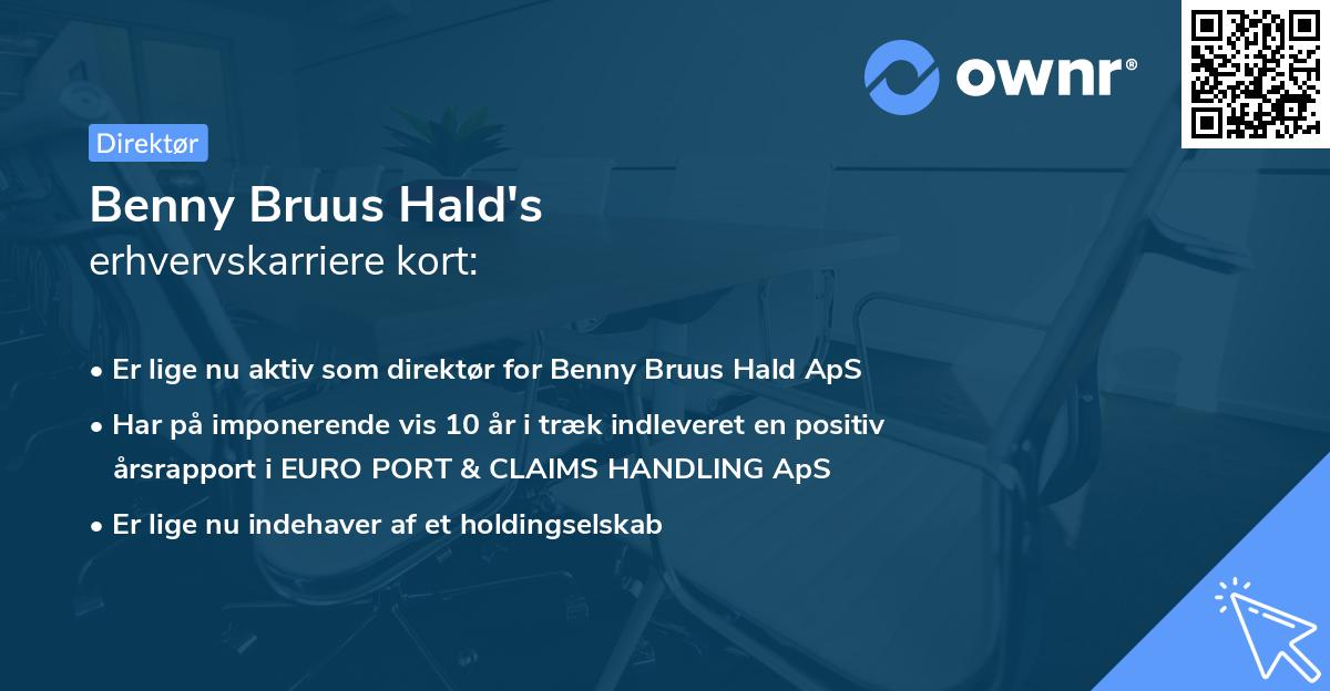 Benny Bruus Hald's erhvervskarriere kort