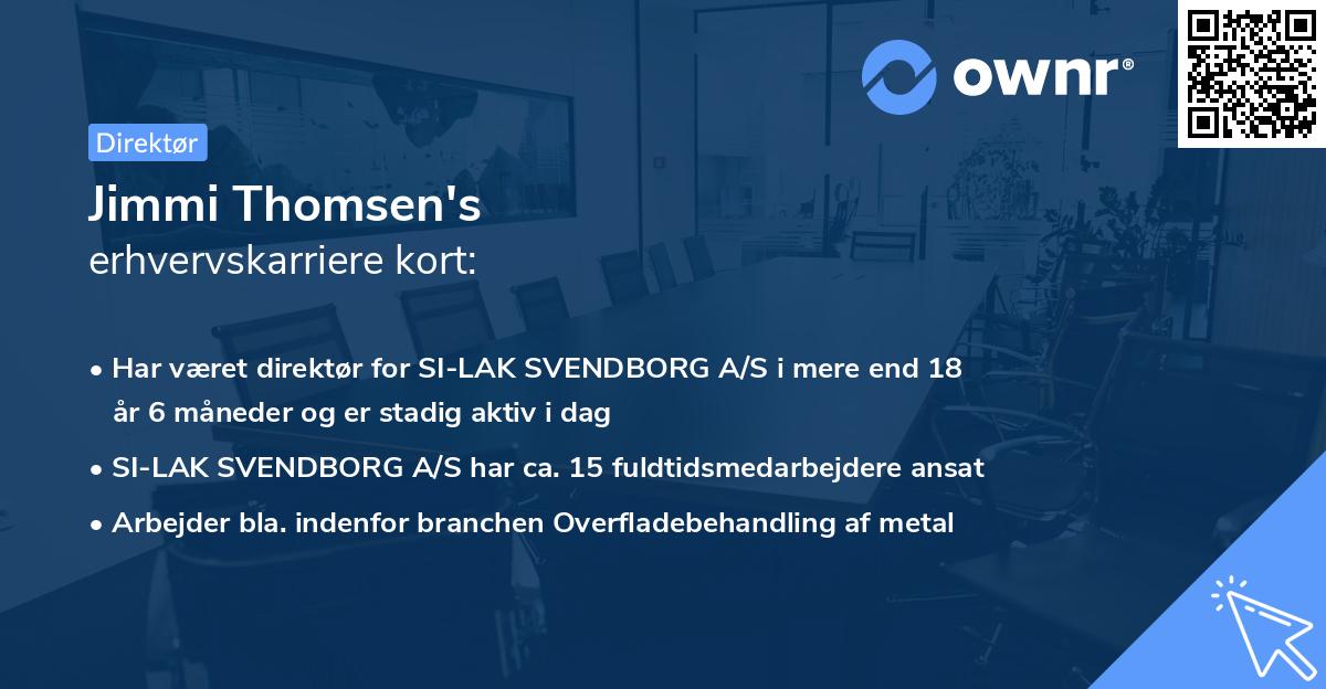 Jimmi Thomsen's erhvervskarriere kort