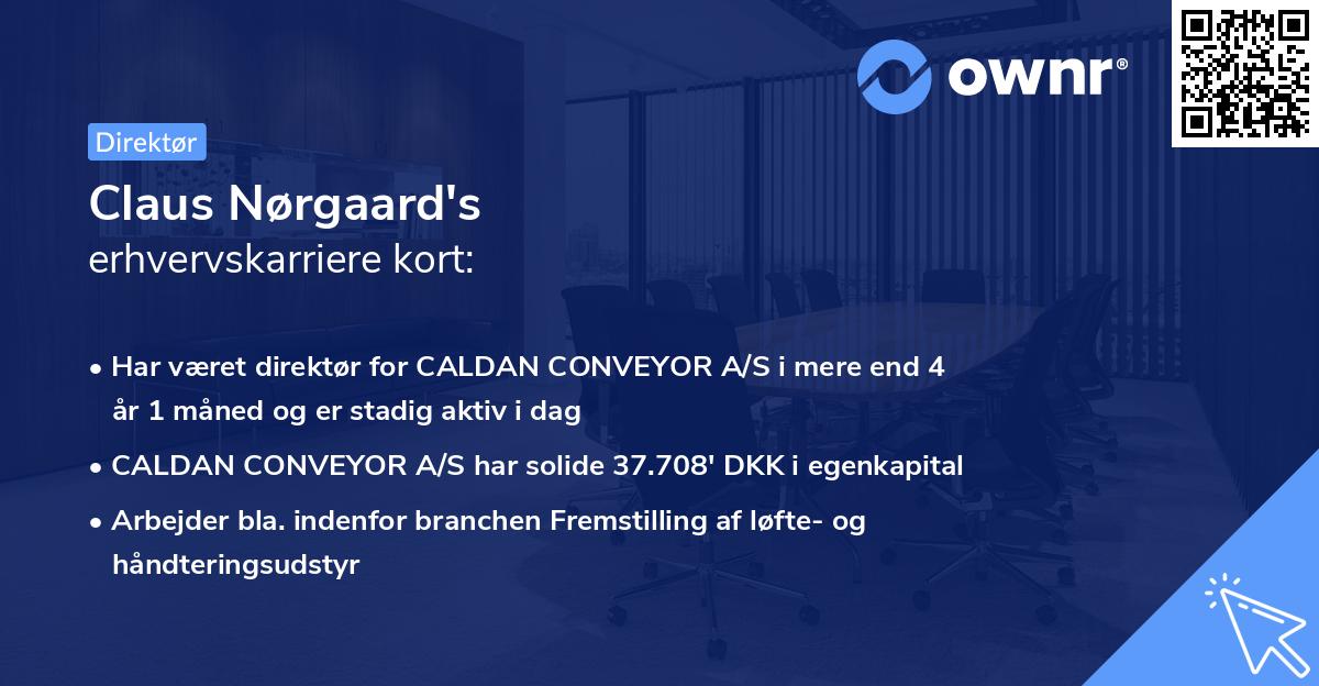 Claus Nørgaard's erhvervskarriere kort