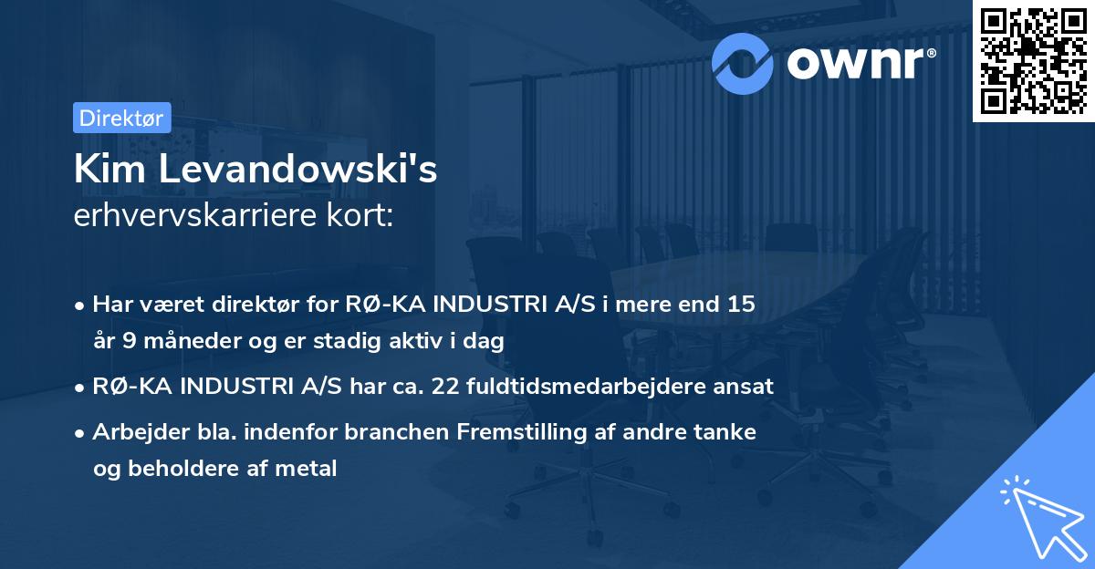Kim Levandowski's erhvervskarriere kort