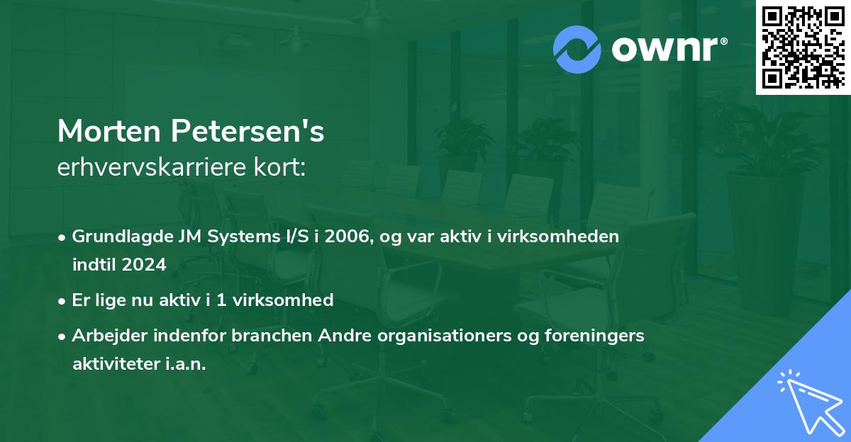 Morten Petersen's erhvervskarriere kort