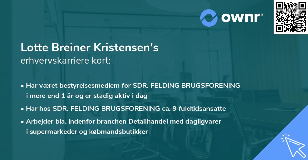 Lotte Breiner Kristensen's erhvervskarriere kort