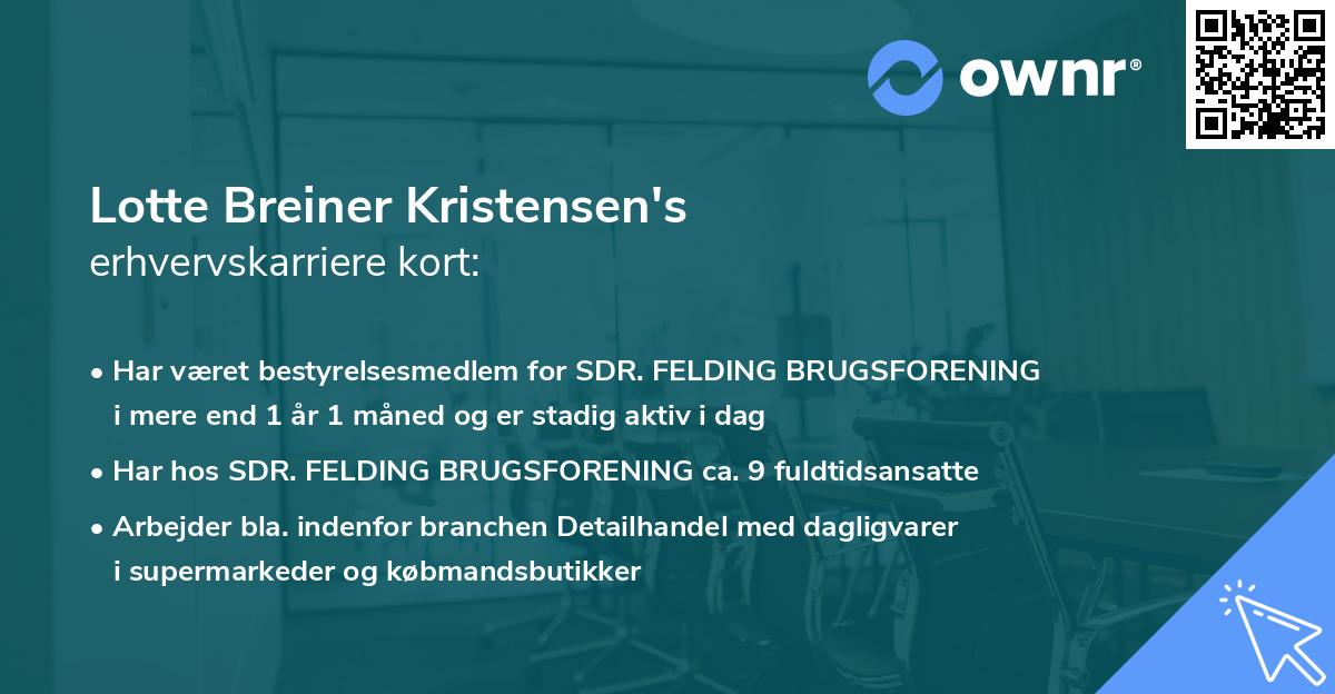 Lotte Breiner Kristensen's erhvervskarriere kort