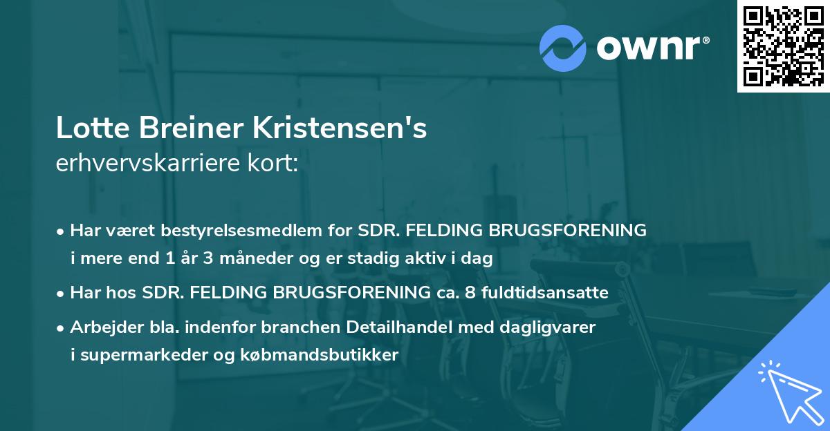 Lotte Breiner Kristensen's erhvervskarriere kort