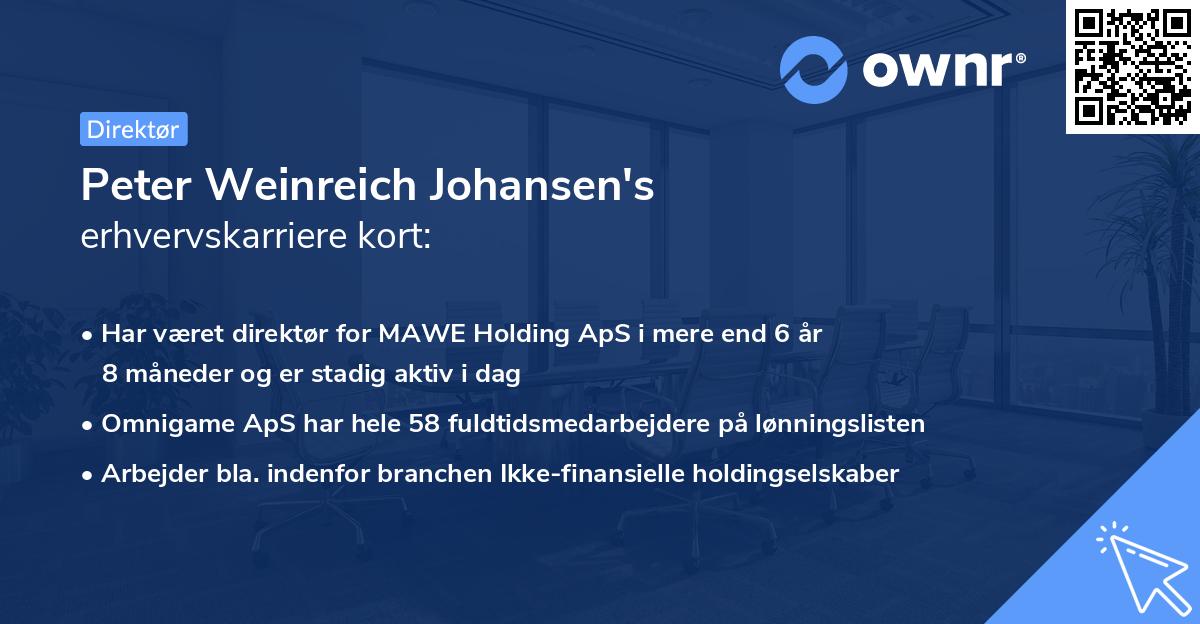 Peter Weinreich Johansen's erhvervskarriere kort