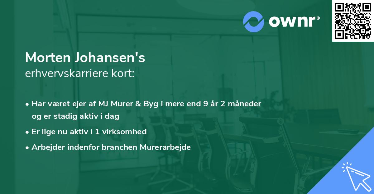 Morten Johansen's erhvervskarriere kort