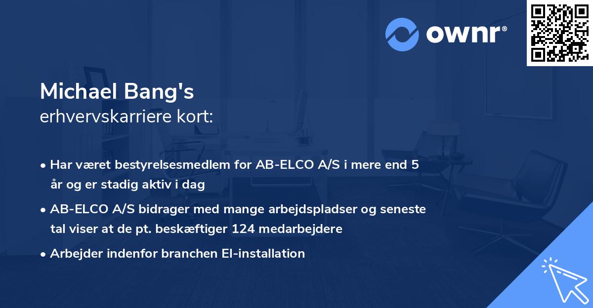 Michael Bang's erhvervskarriere kort