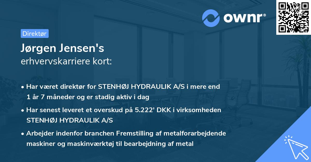 Jørgen Jensen's erhvervskarriere kort