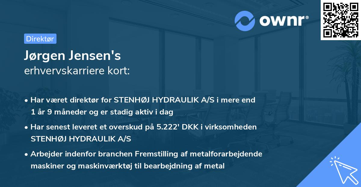 Jørgen Jensen's erhvervskarriere kort