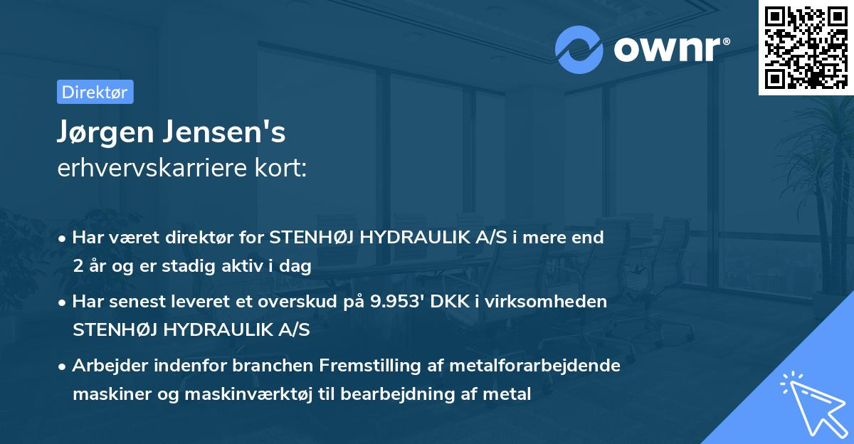 Jørgen Jensen's erhvervskarriere kort