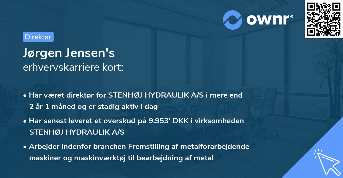 Jørgen Jensen's erhvervskarriere kort