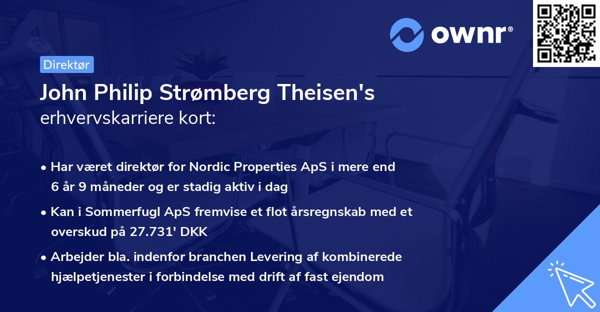 John Philip Strømberg Theisen's erhvervskarriere kort