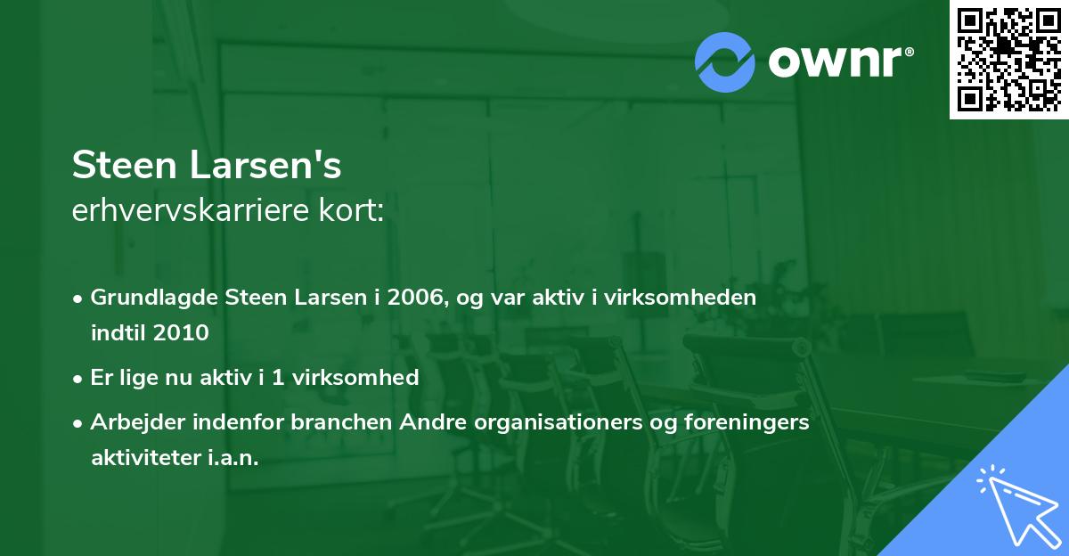 Steen Larsen's erhvervskarriere kort