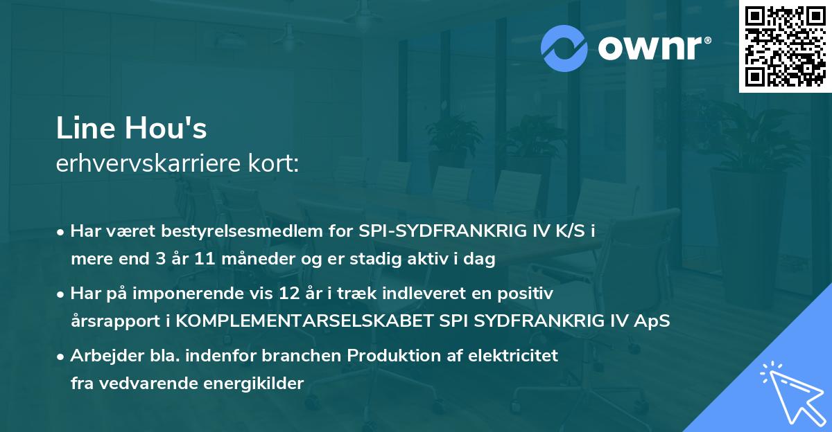 Line Hou's erhvervskarriere kort