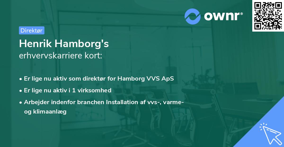 Henrik Hamborg's erhvervskarriere kort