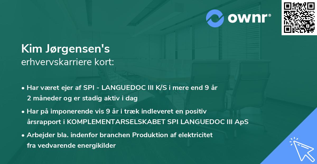 Kim Jørgensen's erhvervskarriere kort