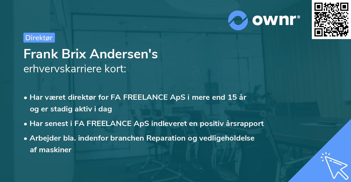 Frank Brix Andersen's erhvervskarriere kort