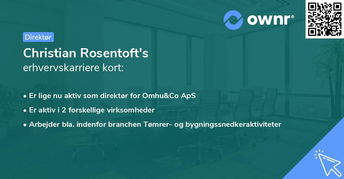 Christian Rosentoft's erhvervskarriere kort