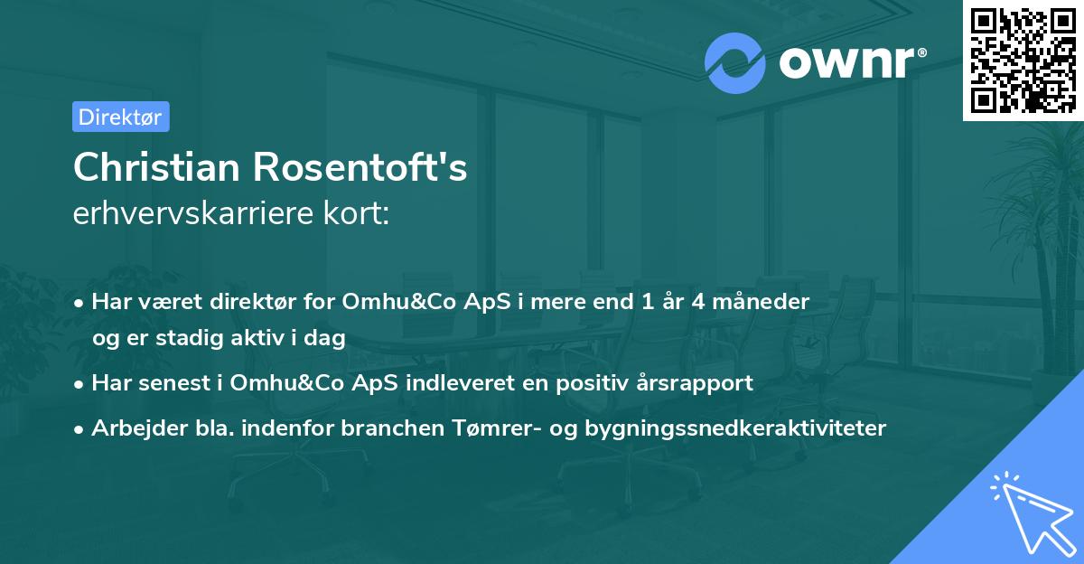 Christian Rosentoft's erhvervskarriere kort