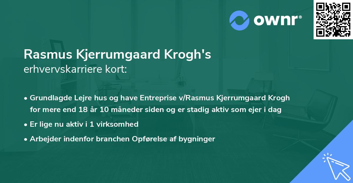 Rasmus Kjerrumgaard Krogh's erhvervskarriere kort