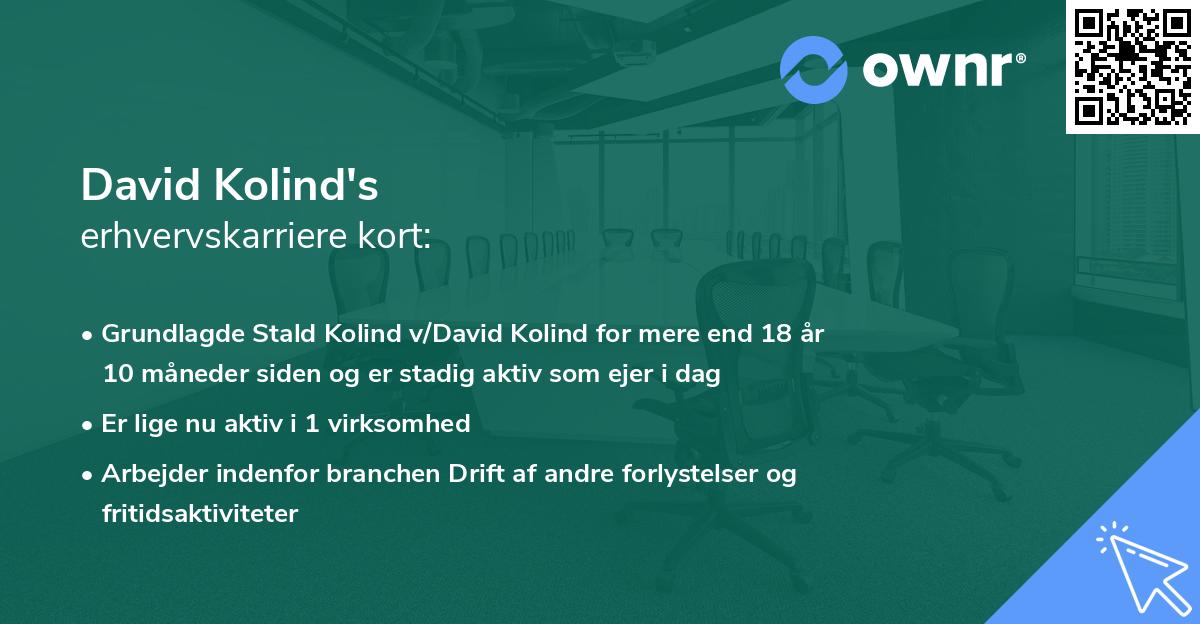 David Kolind's erhvervskarriere kort