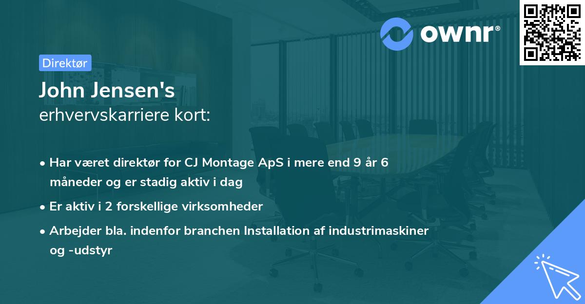 John Jensen's erhvervskarriere kort