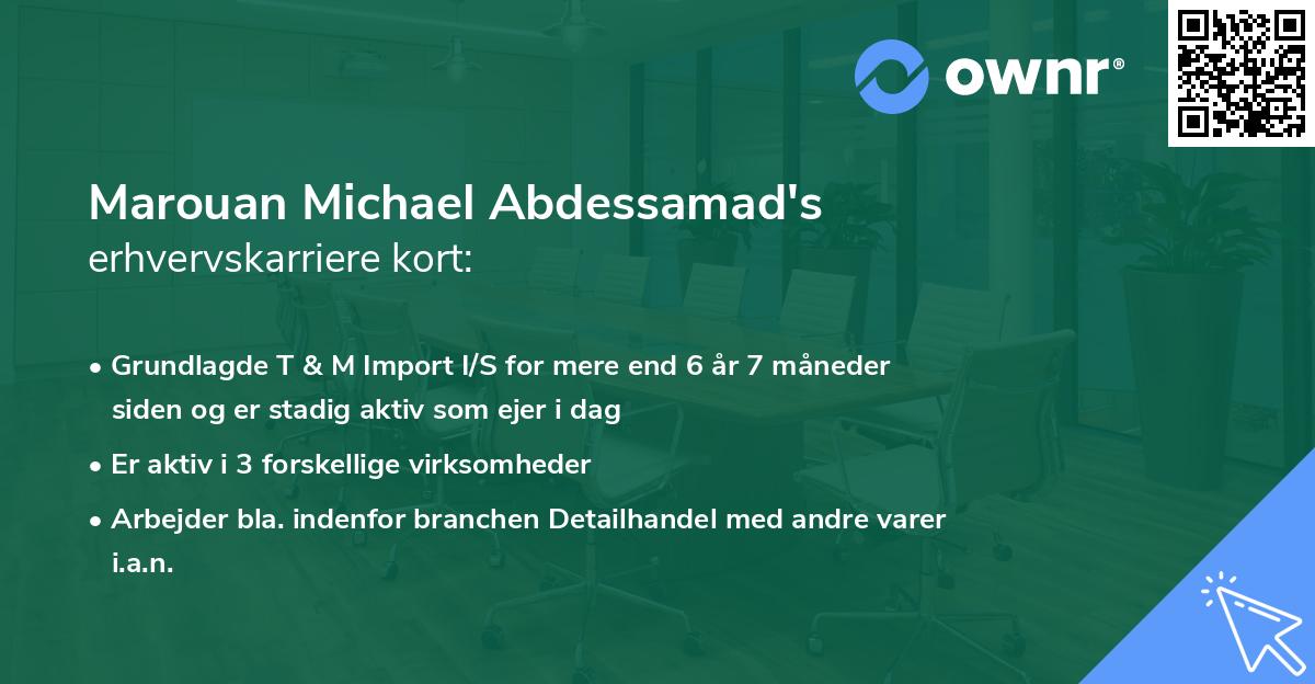 Marouan Michael Abdessamad's erhvervskarriere kort