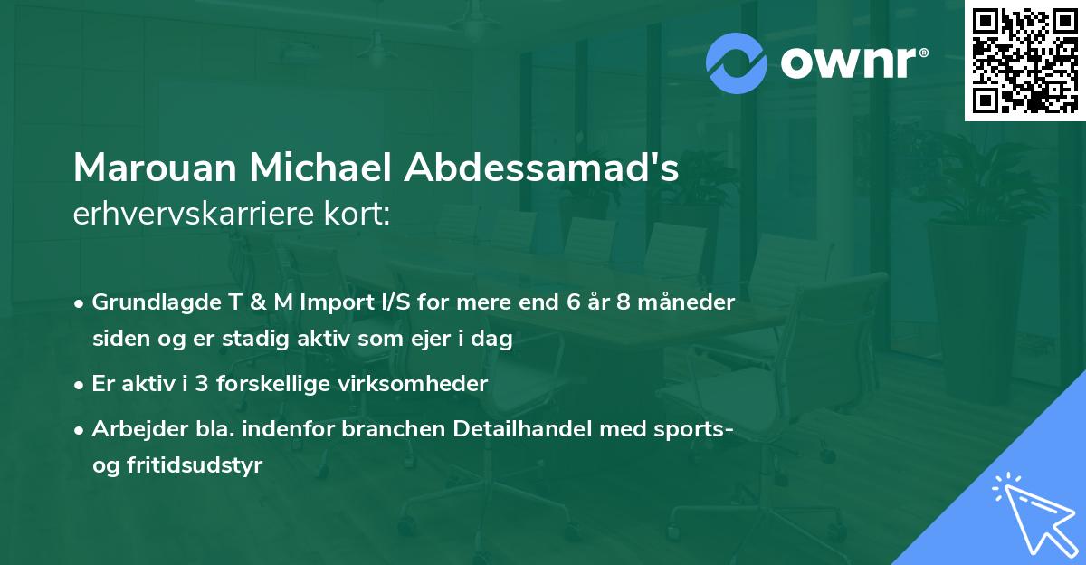 Marouan Michael Abdessamad's erhvervskarriere kort