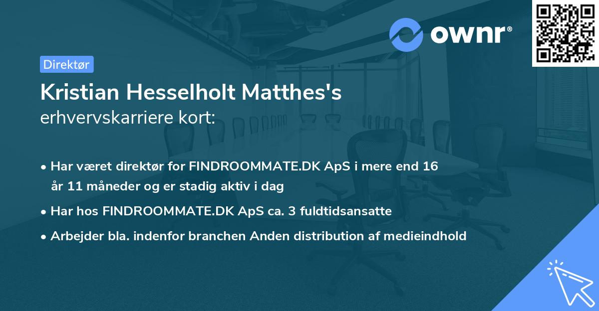 Kristian Hesselholt Matthes's erhvervskarriere kort