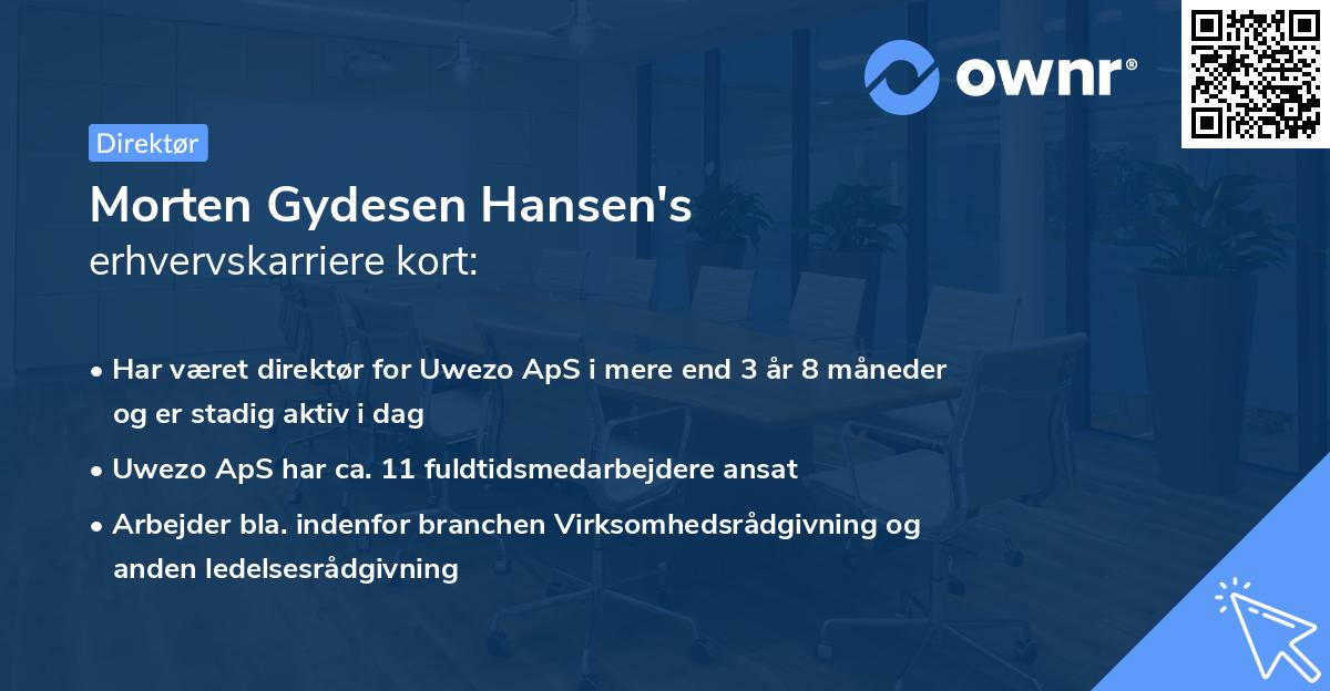 Morten Gydesen Hansen's erhvervskarriere kort