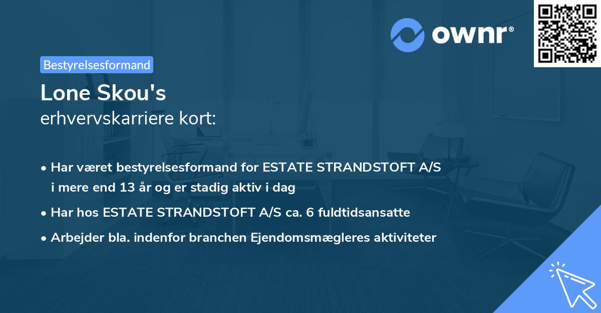 Lone Skou's erhvervskarriere kort
