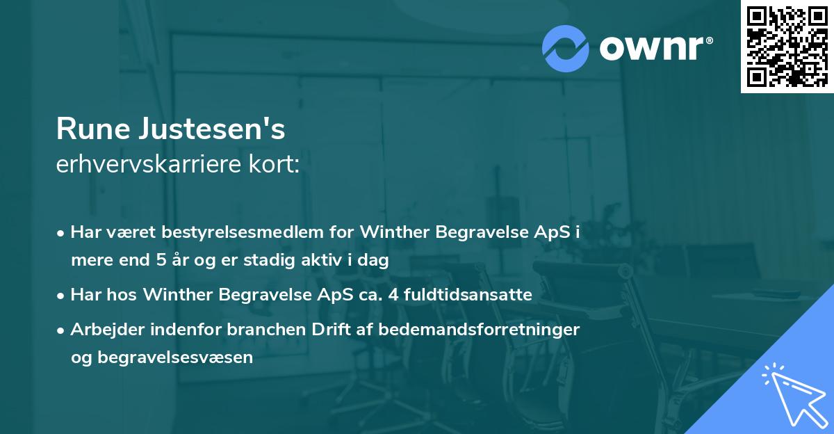 Rune Justesen's erhvervskarriere kort