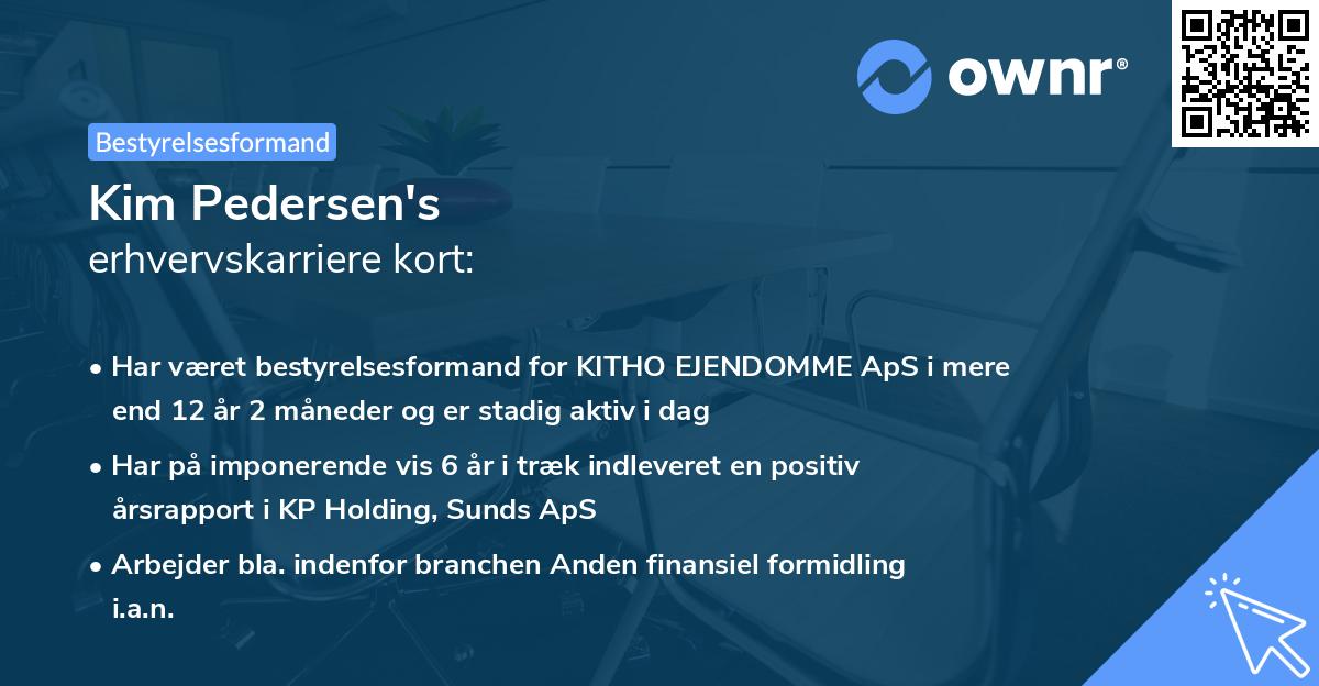Kim Pedersen's erhvervskarriere kort
