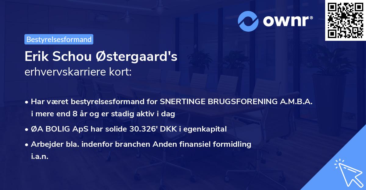 Erik Schou Østergaard's erhvervskarriere kort