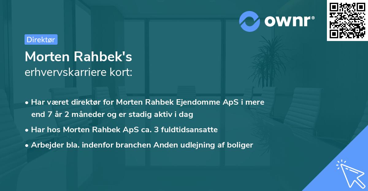 Morten Rahbek's erhvervskarriere kort