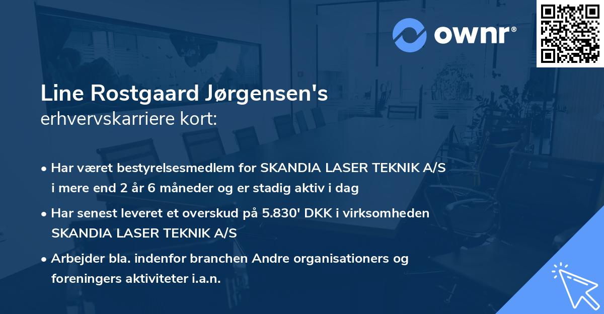 Line Rostgaard Jørgensen's erhvervskarriere kort