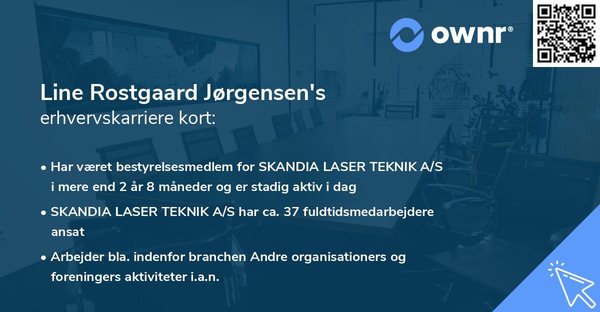Line Rostgaard Jørgensen's erhvervskarriere kort