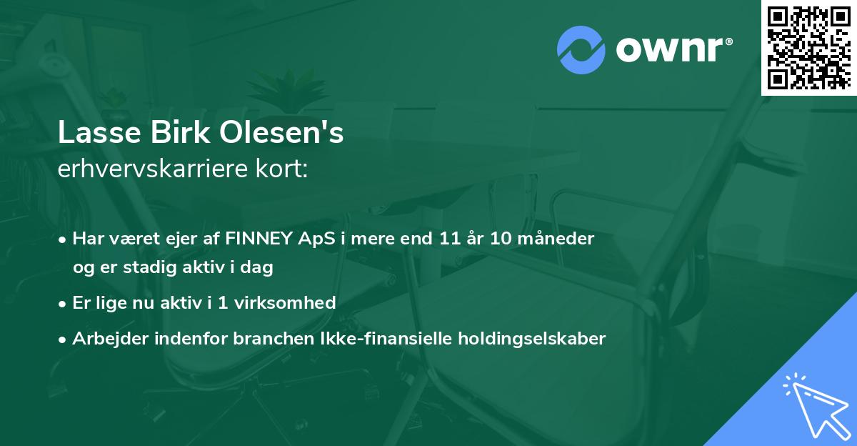 Lasse Birk Olesen's erhvervskarriere kort
