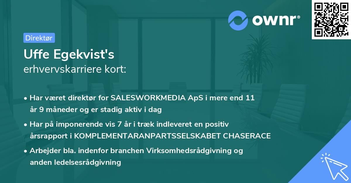 Uffe Egekvist's erhvervskarriere kort
