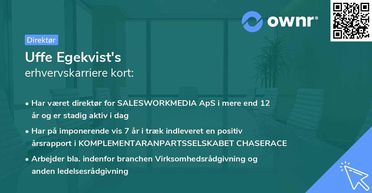 Uffe Egekvist's erhvervskarriere kort