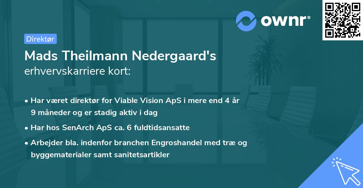 Mads Theilmann Nedergaard's erhvervskarriere kort
