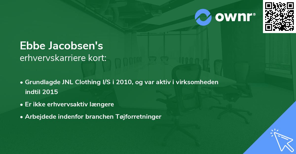 Ebbe Jacobsen's erhvervskarriere kort