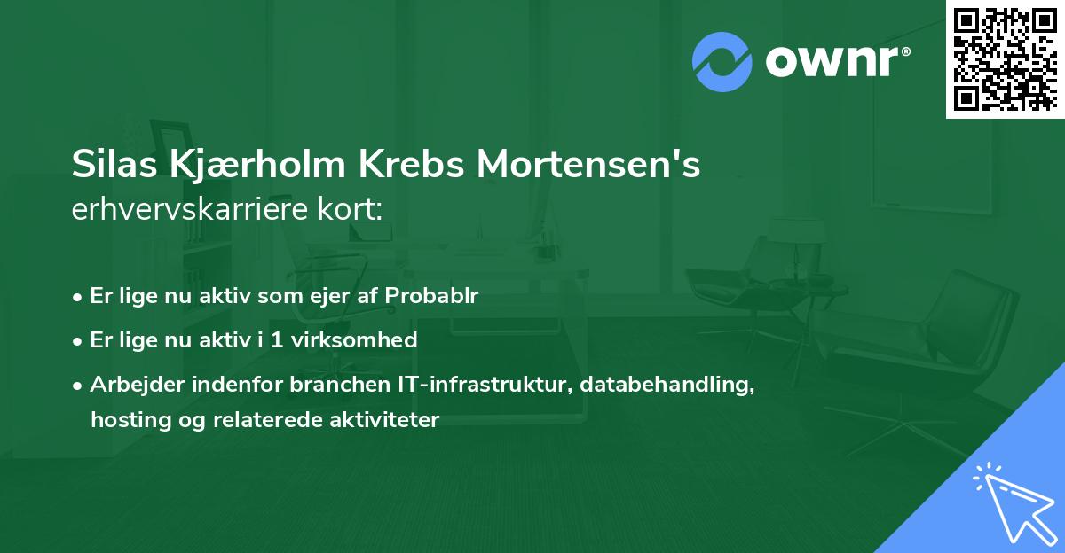 Silas Kjærholm Krebs Mortensen's erhvervskarriere kort