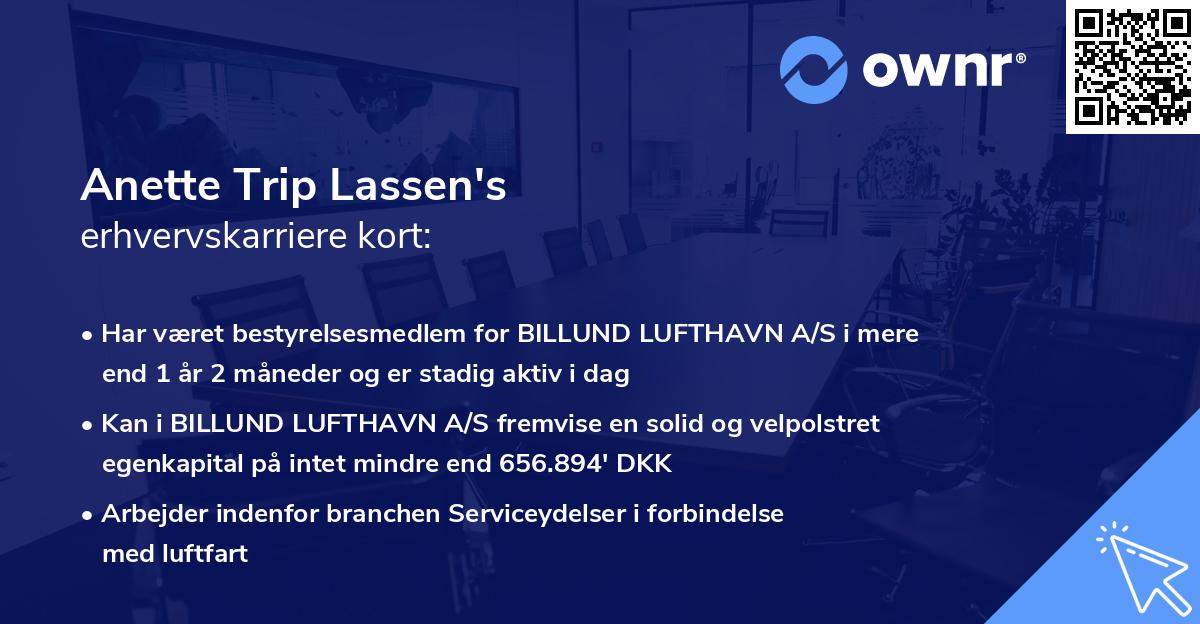 Anette Trip Lassen's erhvervskarriere kort
