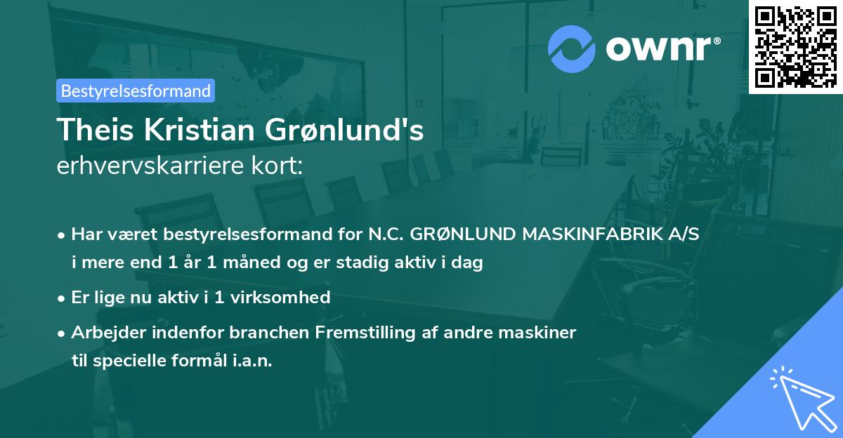 Theis Kristian Grønlund's erhvervskarriere kort