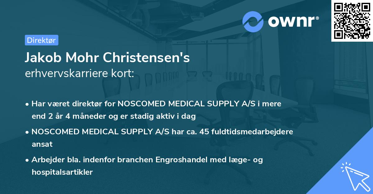 Jakob Mohr Christensen's erhvervskarriere kort