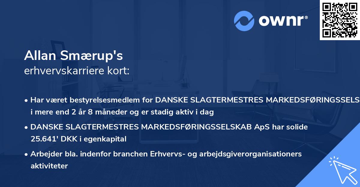 Allan Smærup's erhvervskarriere kort